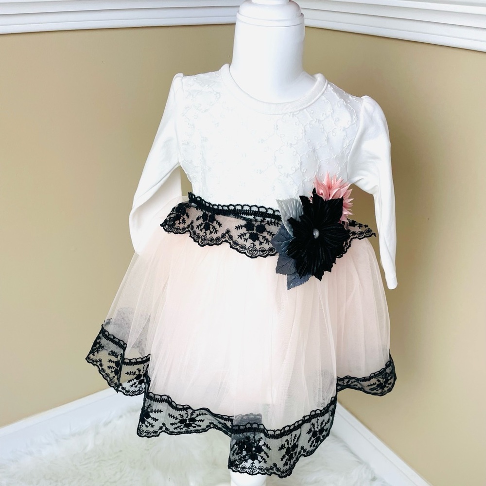 BabyGirl Floral Dress Baby Wedding Dress Elegant Party Tulle Dress For baby Girl